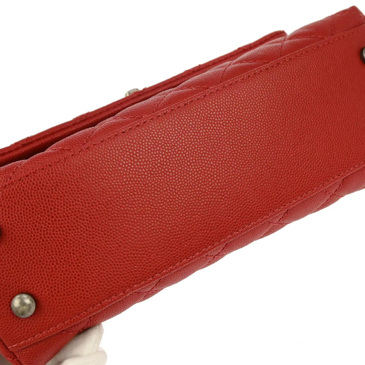 Chanel Red Caviar Coco Handle 2way Shoulder Handbag - Image 5