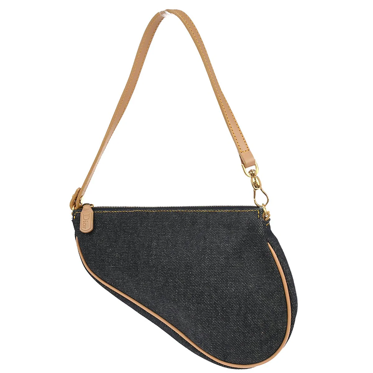 Christian Dior Navy Denim Saddle Handbag - Image 2