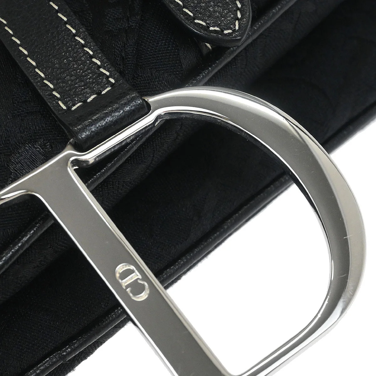 Christian Dior 2005 Black Embroidered Trotter Saddle Handbag - Image 6