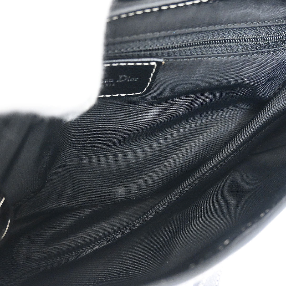 Christian Dior 2005 Black Embroidered Trotter Saddle Handbag - Image 8