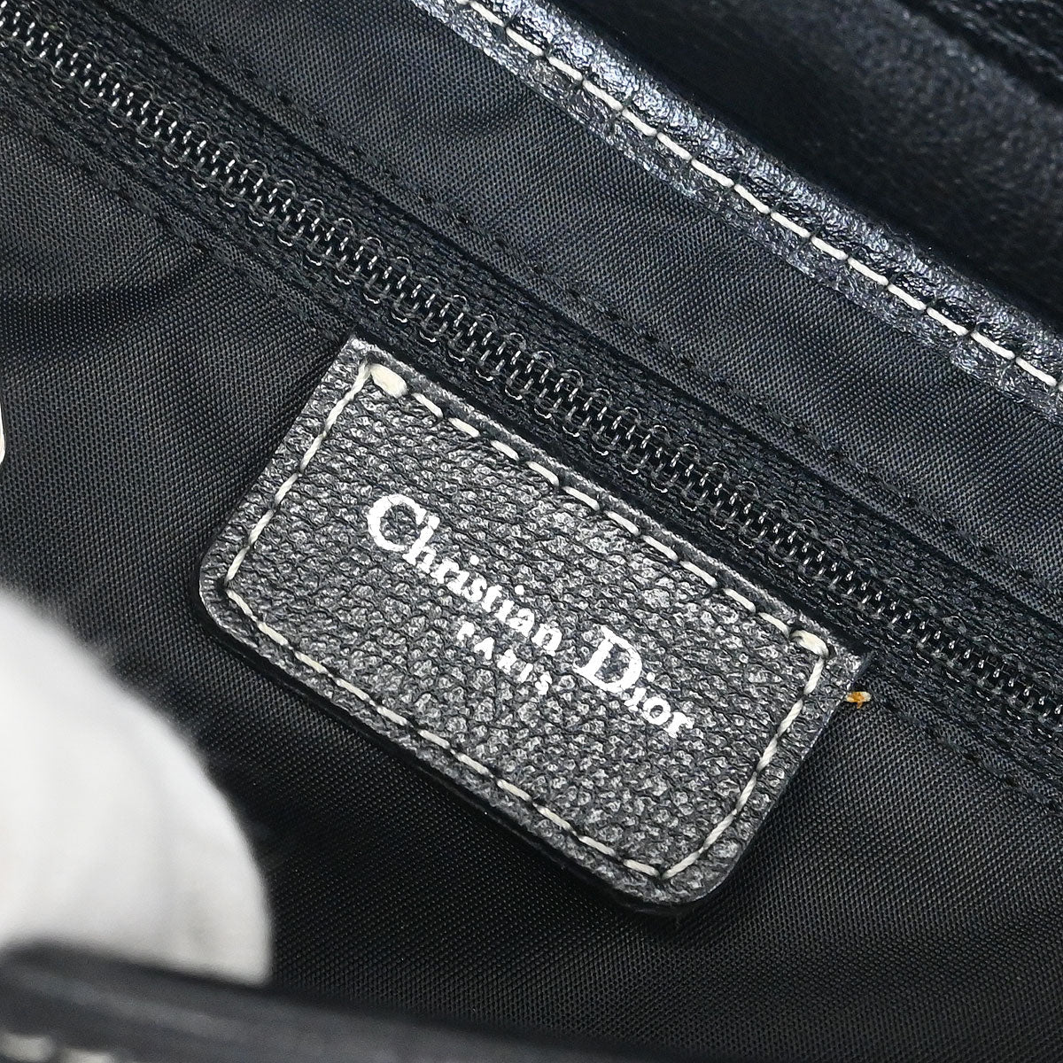 Christian Dior 2005 Black Embroidered Trotter Saddle Handbag - Image 9