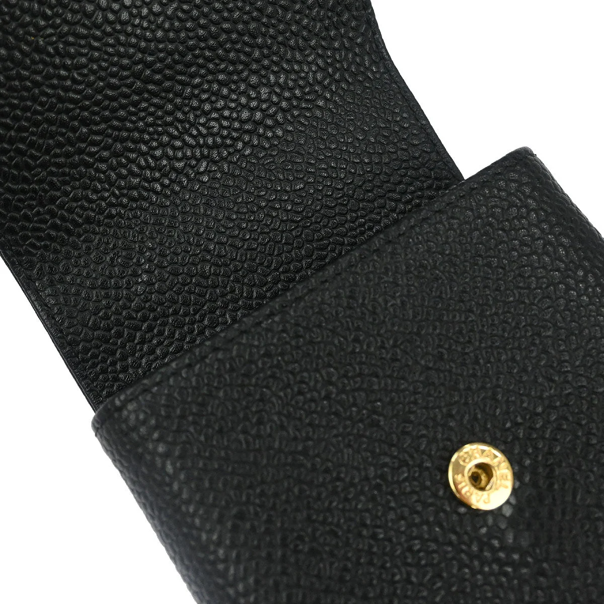 Chanel Black Caviar Skin Cigarette Case Small Good - Image 5