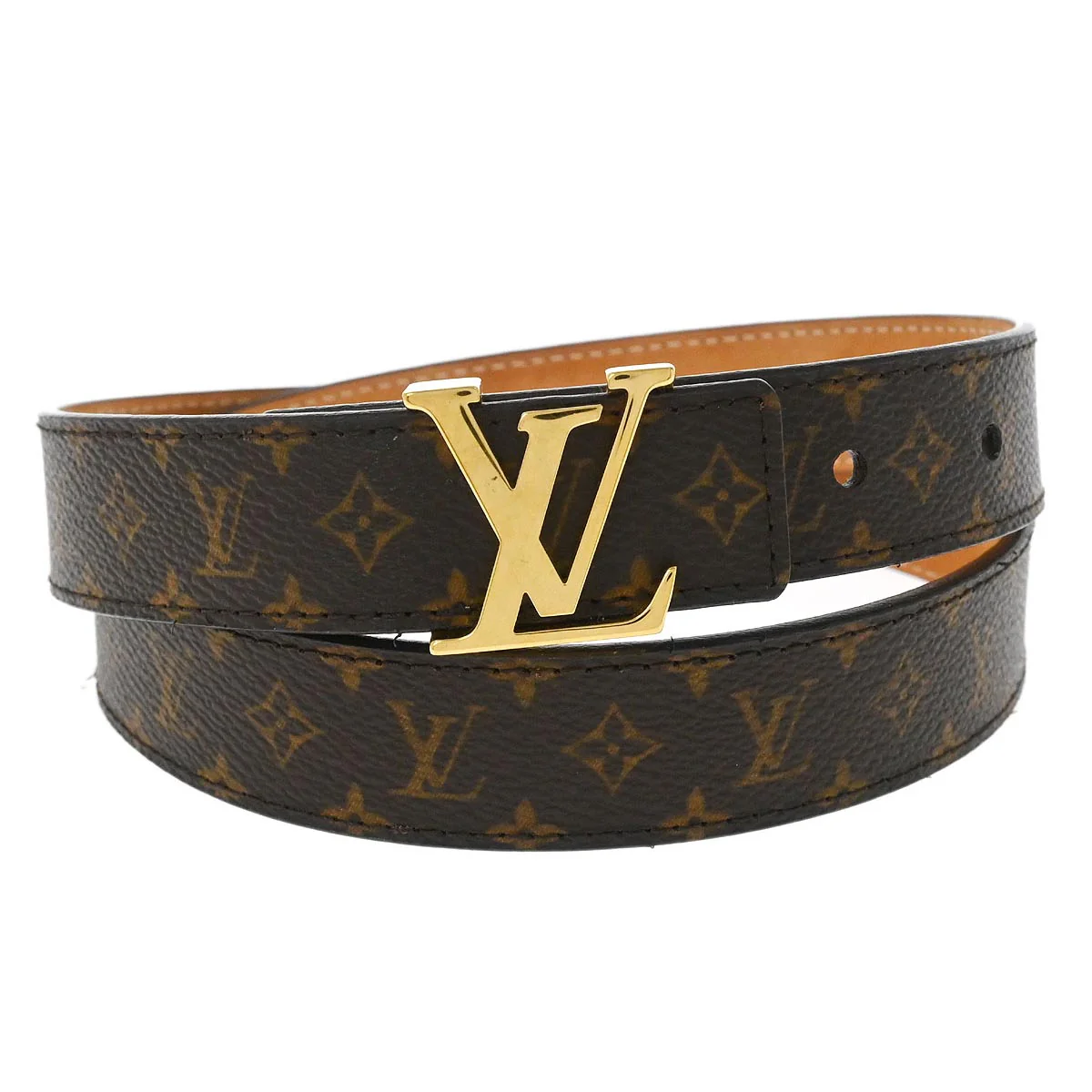 Louis Vuitton 2014 Monogram Ceinture LV Initial Belt M9781W #80/32 Small Good
