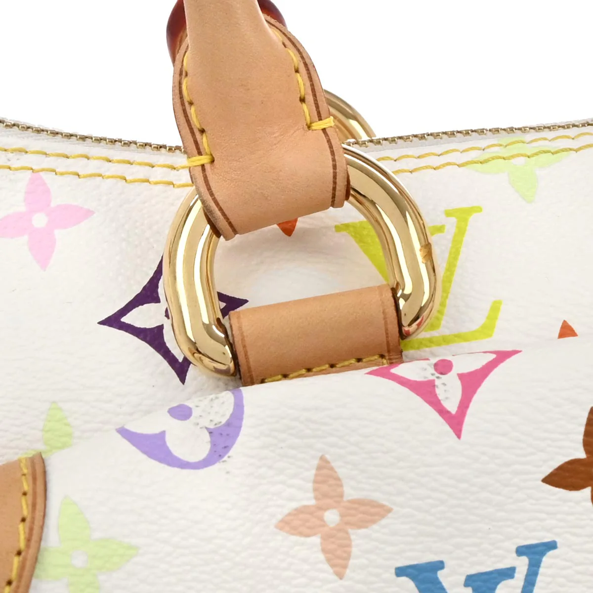Louis Vuitton 2008 White Multicolor Rita 2way Shoulder Handbag M40125 - Image 4