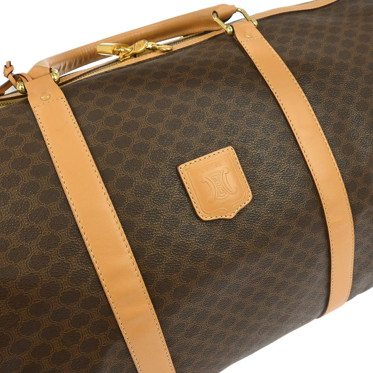 Celine Brown Macadam Duffle Handbag - Image 4