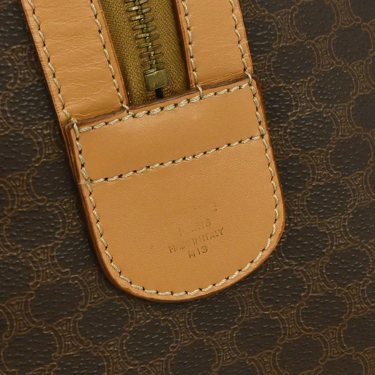 Celine Brown Macadam Duffle Handbag - Image 5