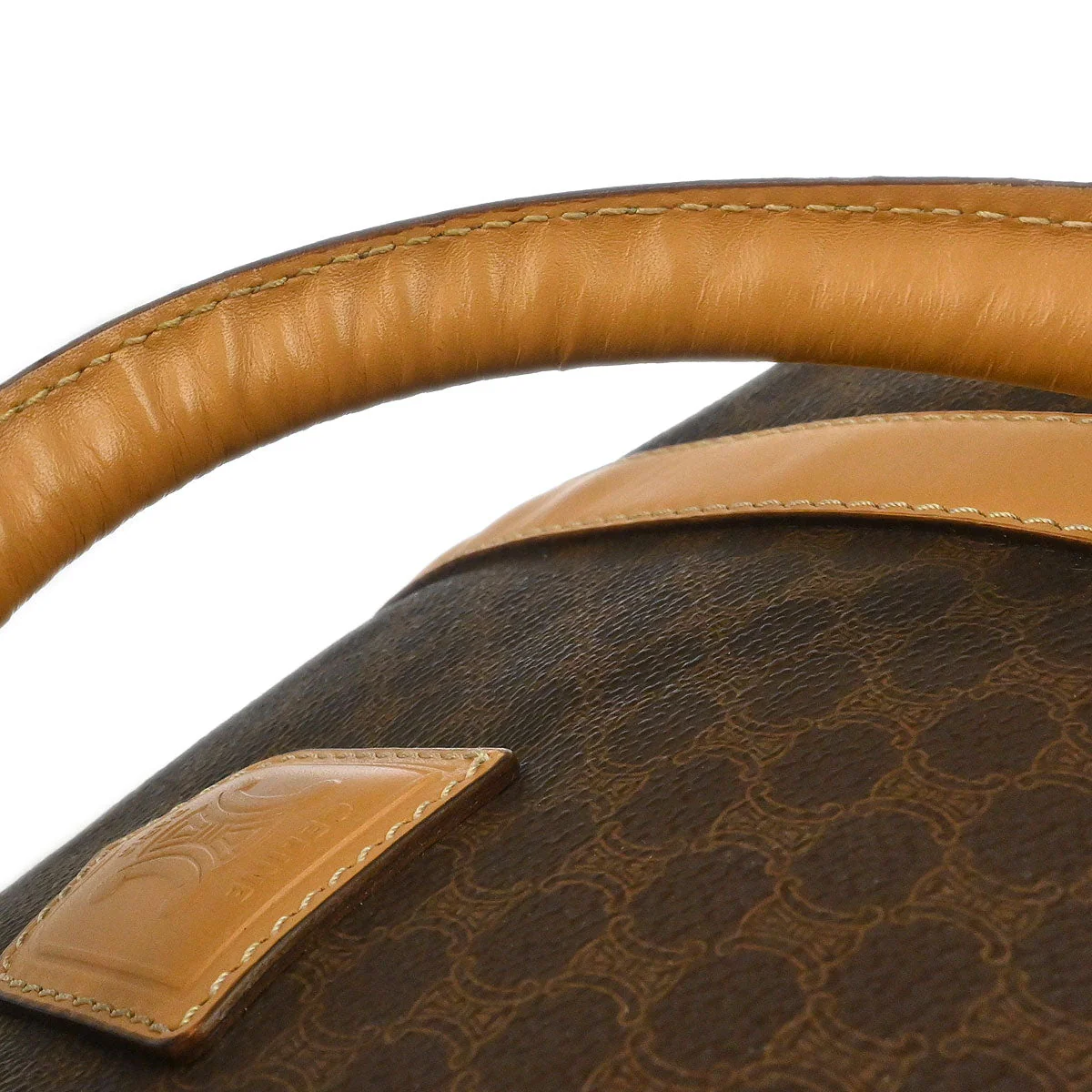 Celine Brown Macadam Duffle Handbag - Image 6