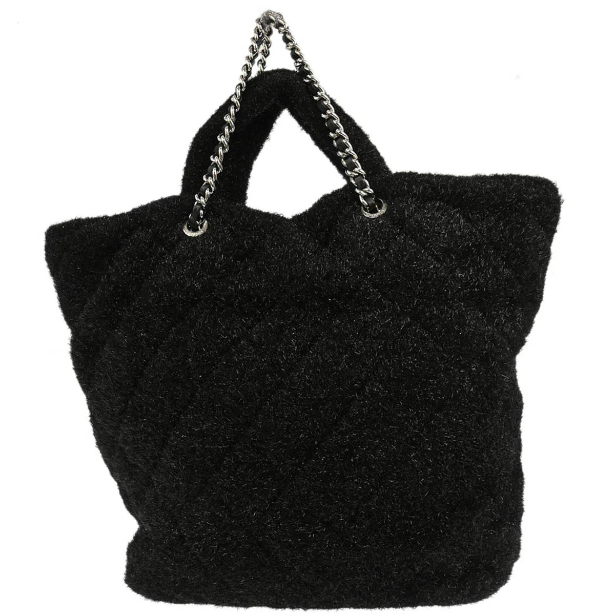 Chanel 2017-2018 Black Pluto Glitter Shopping Tote Chain Handbag - Image 2