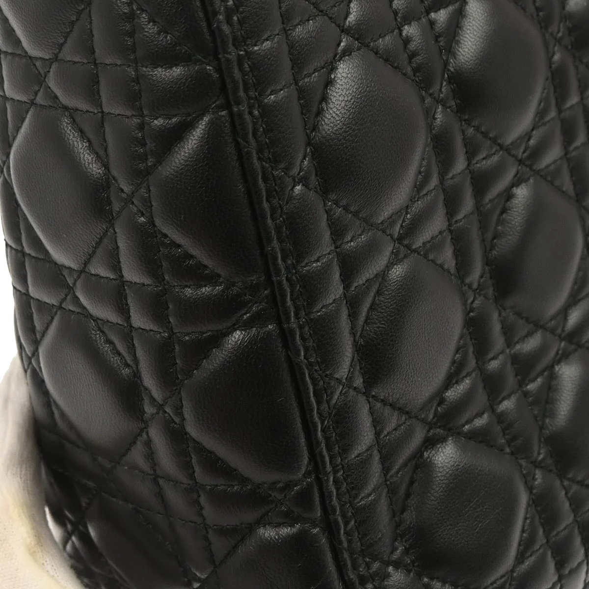 Christian Dior Black Lambskin Lady Dior Cannage 2way Shoulder Handbag - Image 6