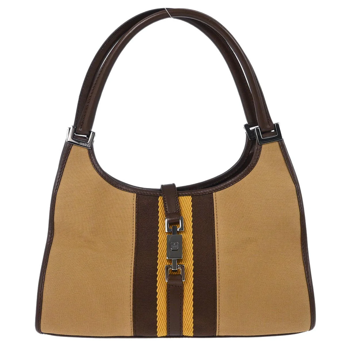 Gucci Beige Canvas Jackie Handbag
