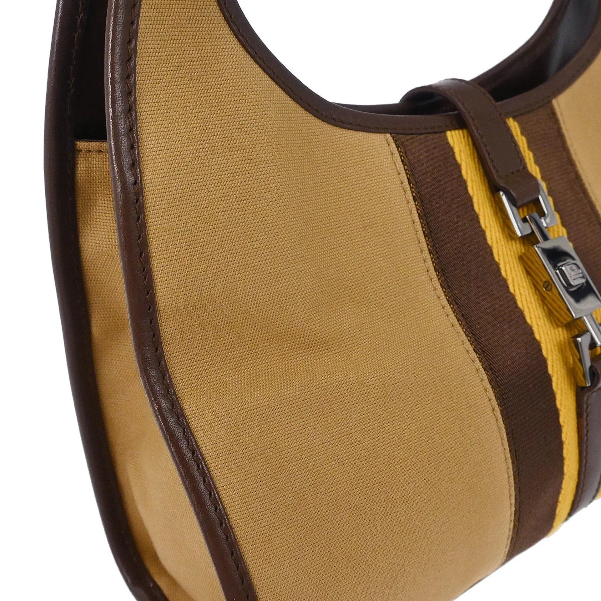 Gucci Beige Canvas Jackie Handbag - Image 5
