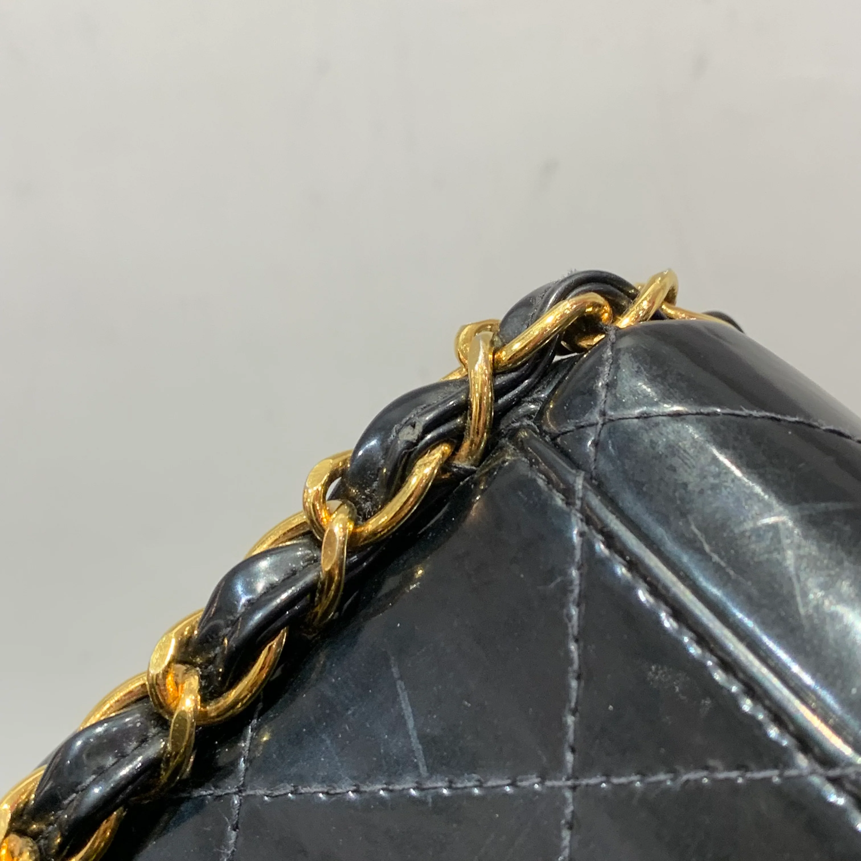 Chanel 1994-1996 Black Patent Leather Maxi Classic Flap Shoulder Bag - Image 13