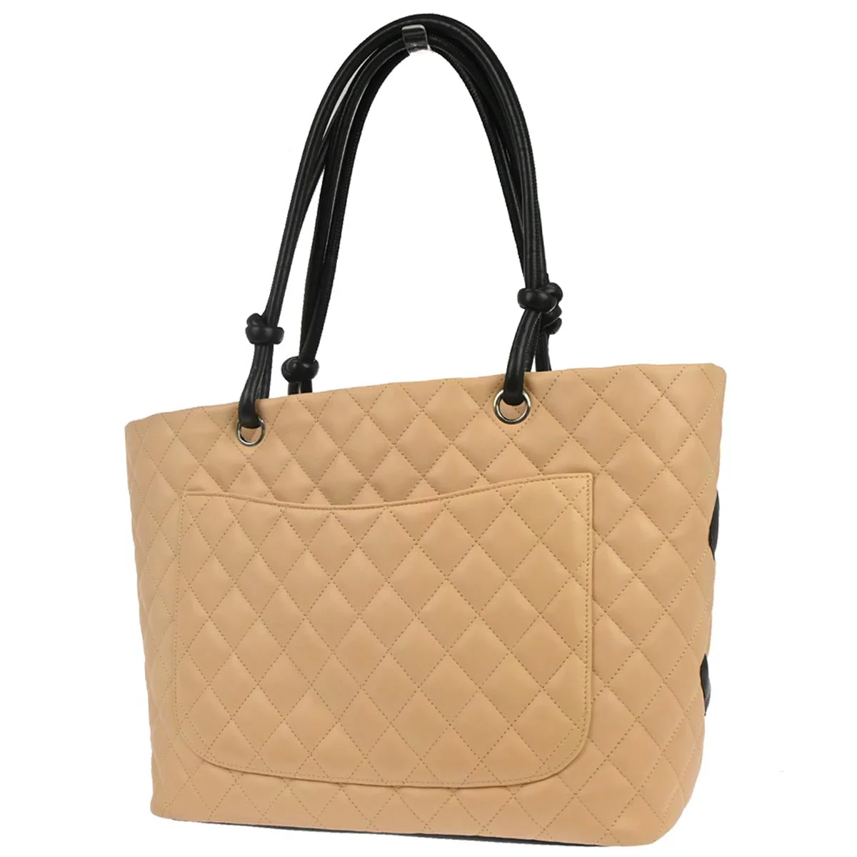Chanel Beige Calfskin Cambon Ligne Tote Handbag - Image 2
