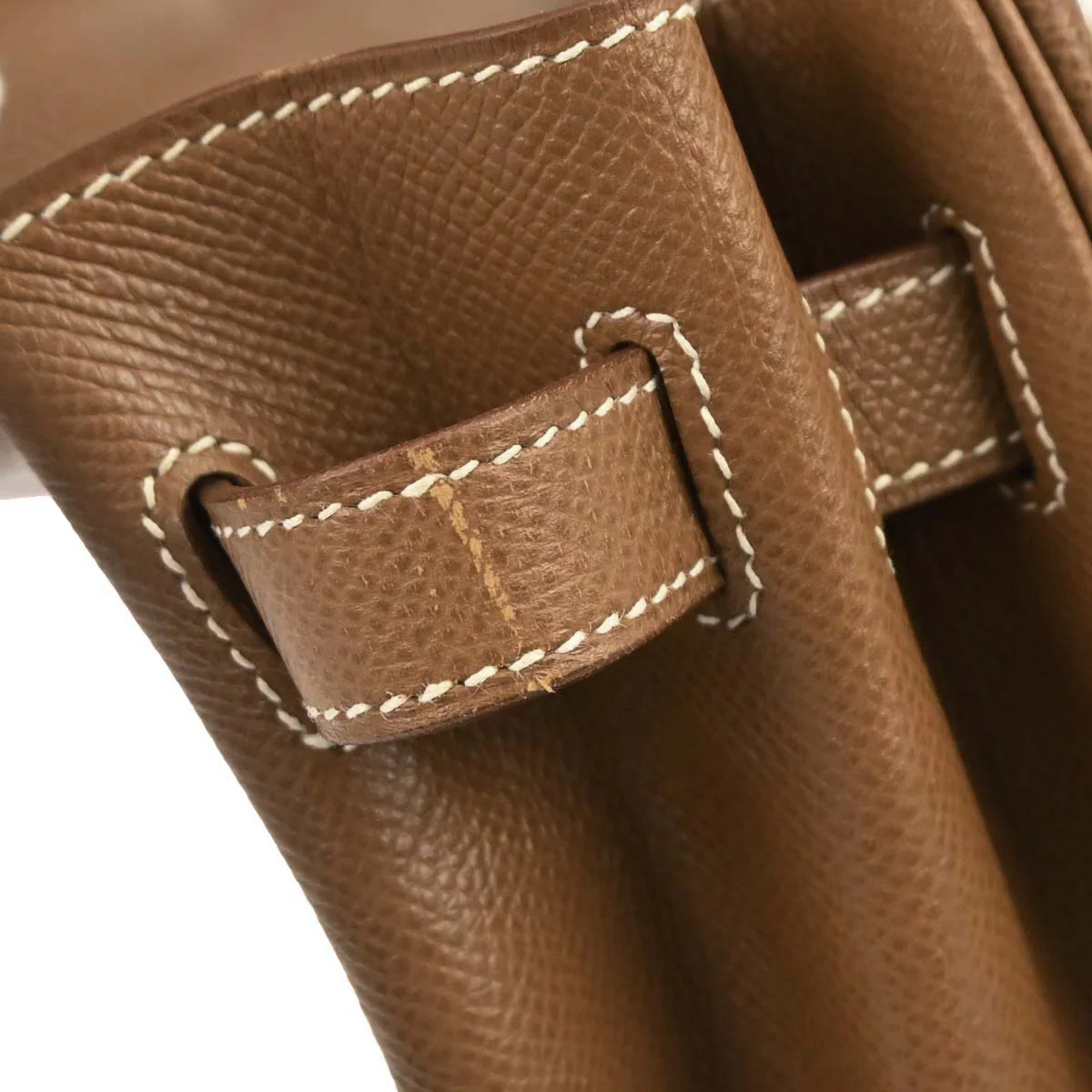 Hermes Gold Courchevel Kelly 35 Retourne 2way Shoulder Handbag - Image 8