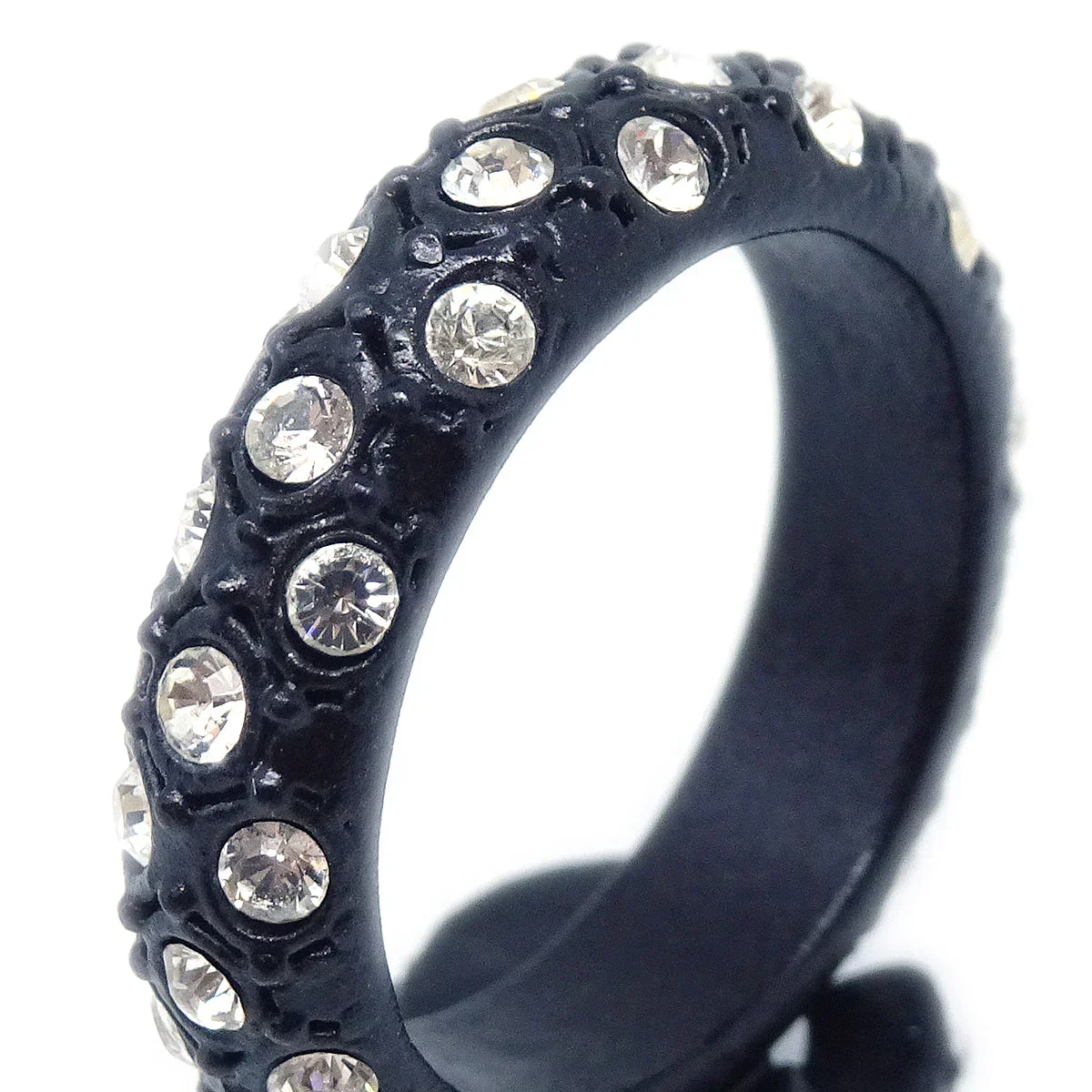 Chanel 2002 Crystal & Black CC Ring #53 - Image 3