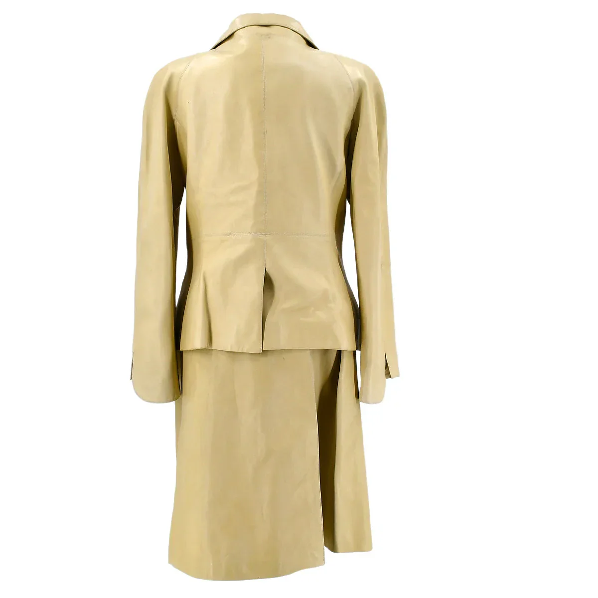 Chanel 2001 spring CC-buttons skirt leather suit #42 - Image 3