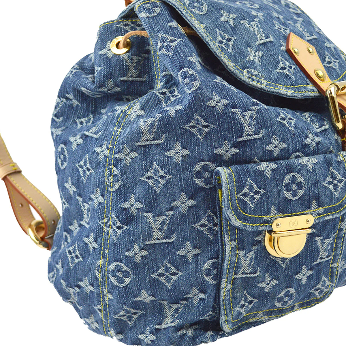 Louis Vuitton * 2006 Blue Monogram Denim Sac a Dos GM Backpack M95056 - Image 3