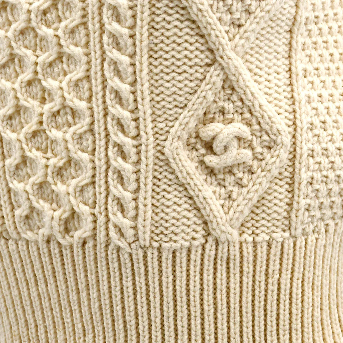 Chanel Vest Sweater Ivory 96A #38 - Image 6