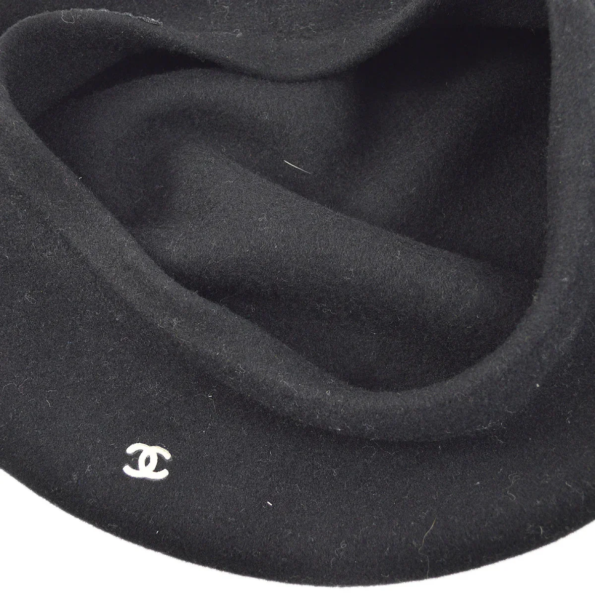 Chanel Oversized Beret Black Hat - Image 4