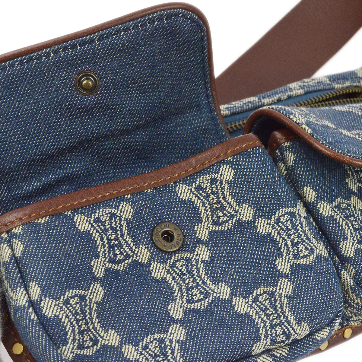 Celine Blue Denim Macadam Bum Bag Waist Pouch - Image 9