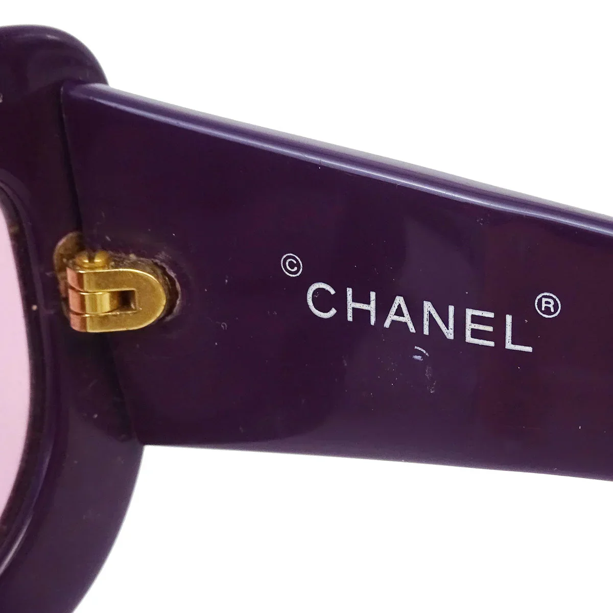 Chanel Sunglasses Eyewear Purple Small Good - Image 4