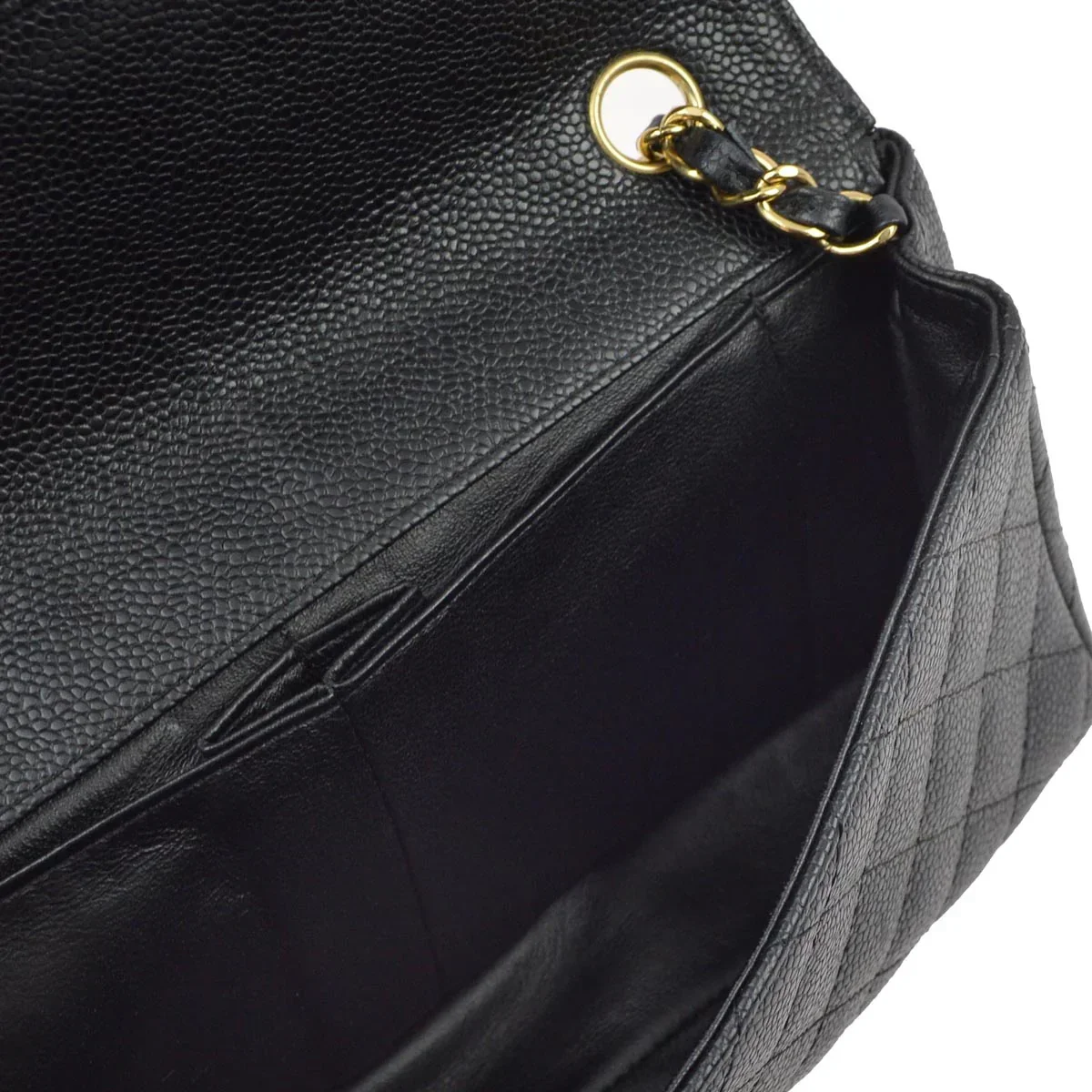 Chanel 2005-2006 Black Caviar East West Shoulder Bag - Image 4