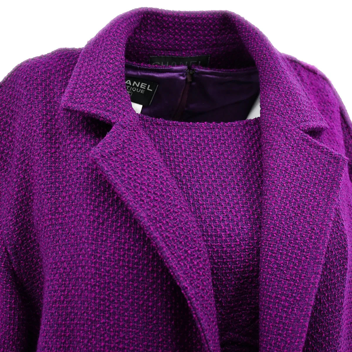 Chanel Setup Suit Jacket Dress Purple 95A #38 - Image 4