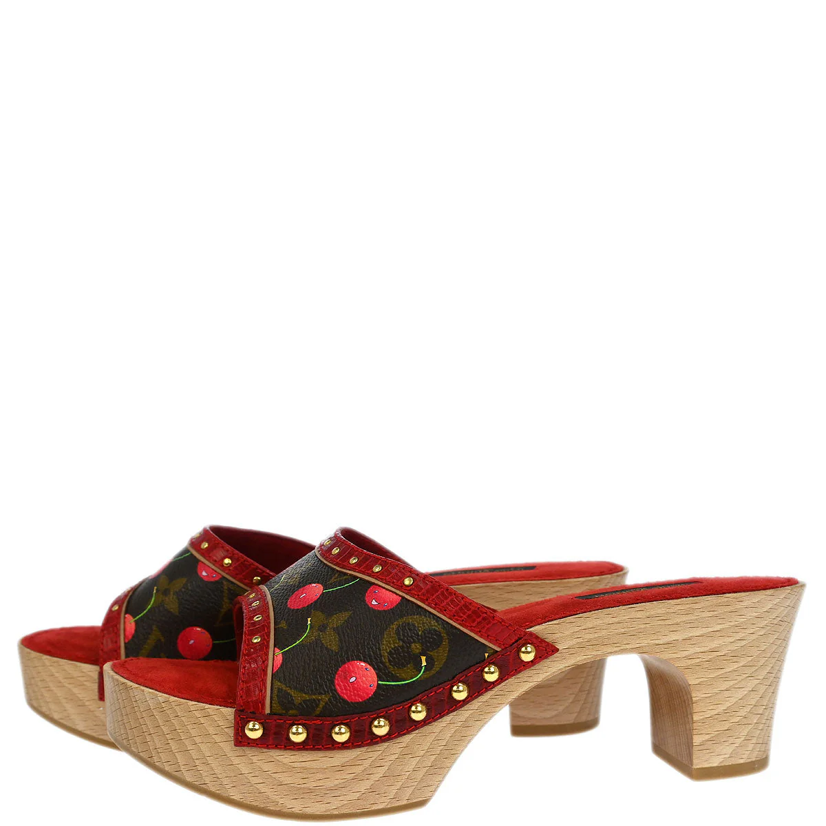 Louis Vuitton * 2005 Monogram Cherry Mule Sandals Shoes #36 - Image 2