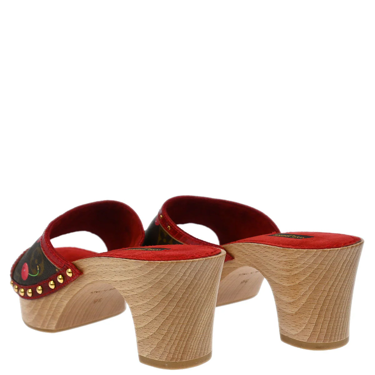 Louis Vuitton * 2005 Monogram Cherry Mule Sandals Shoes #36 - Image 3