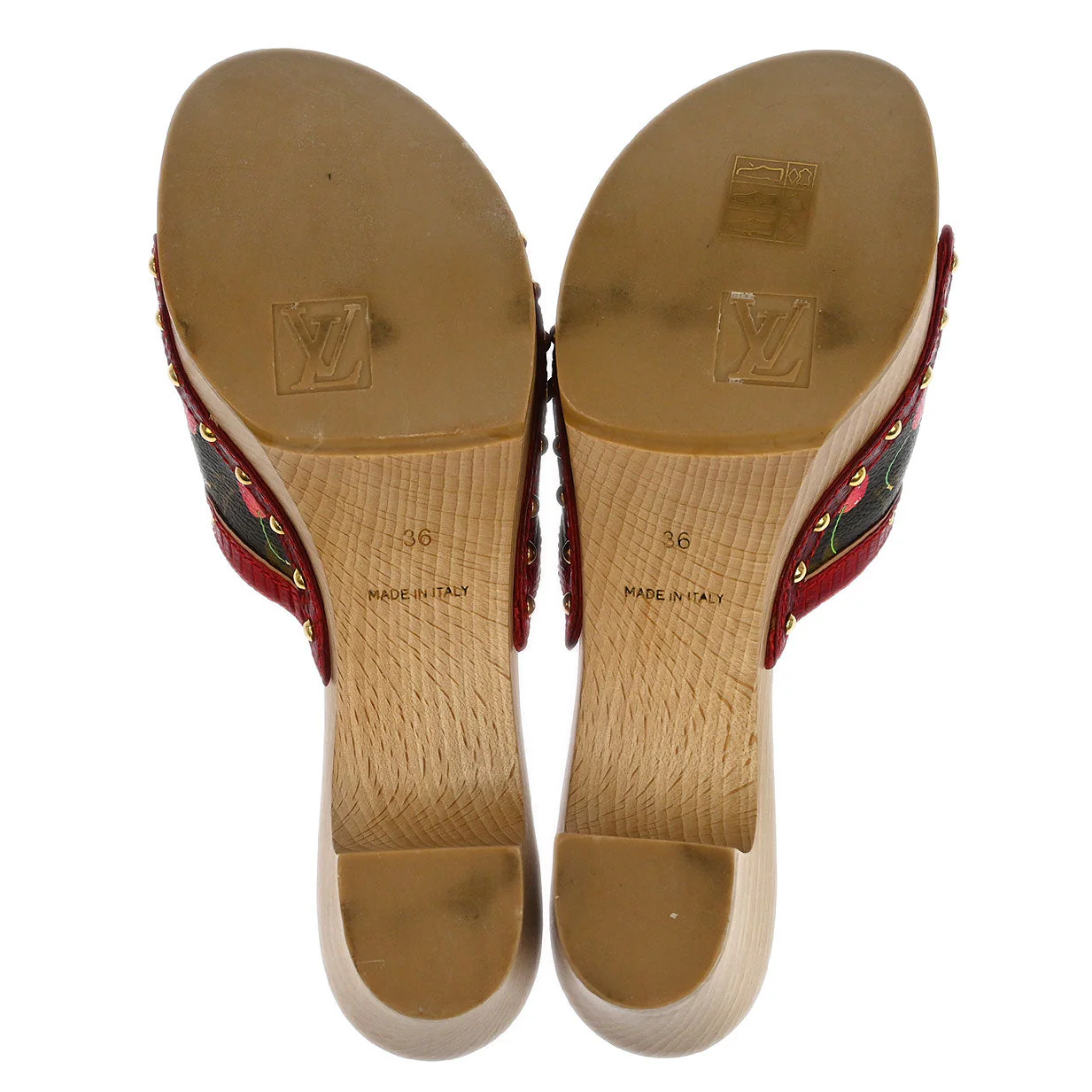 Louis Vuitton * 2005 Monogram Cherry Mule Sandals Shoes #36 - Image 4