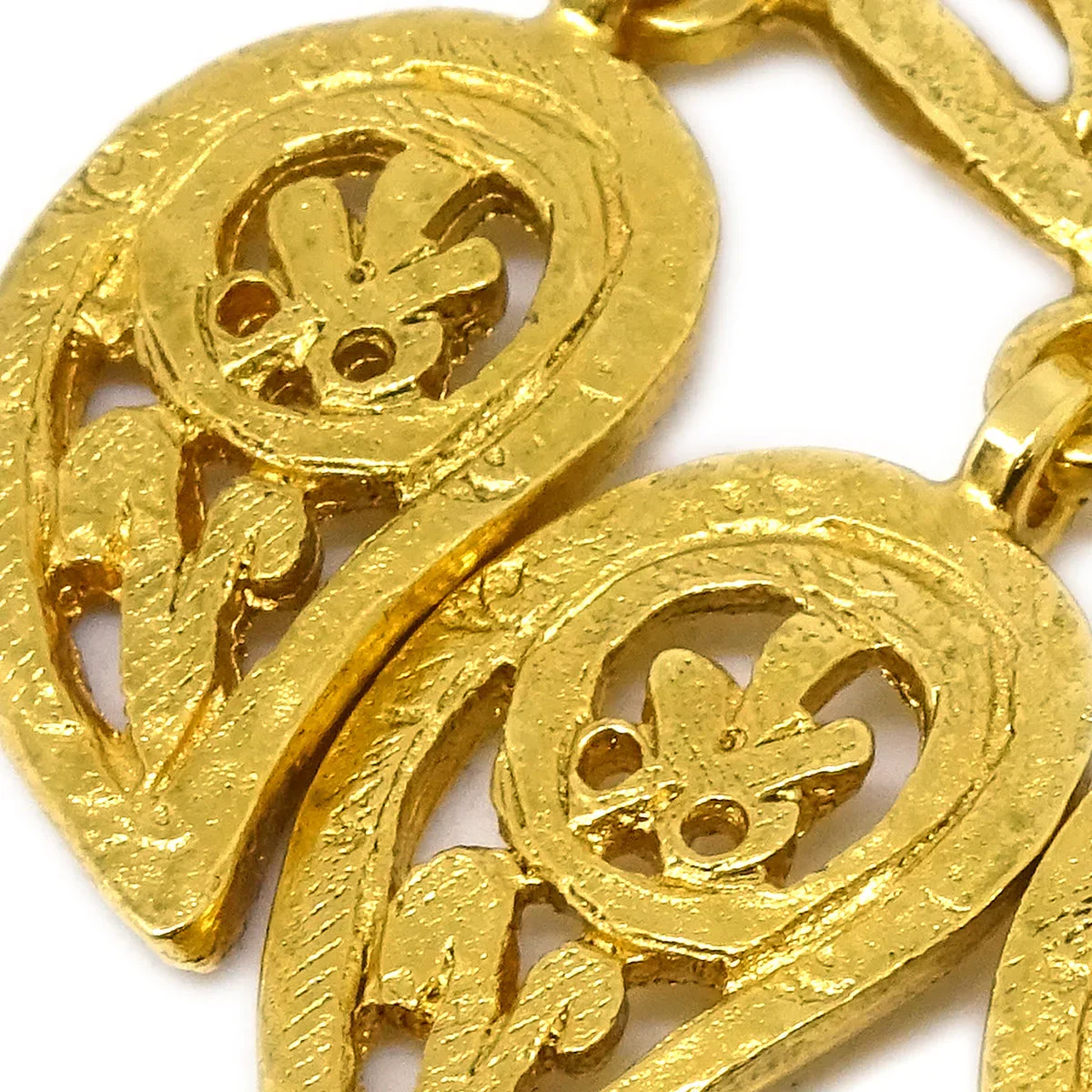 Chanel Fringe Dangle Earrings Clip-On Gold 95A - Image 2
