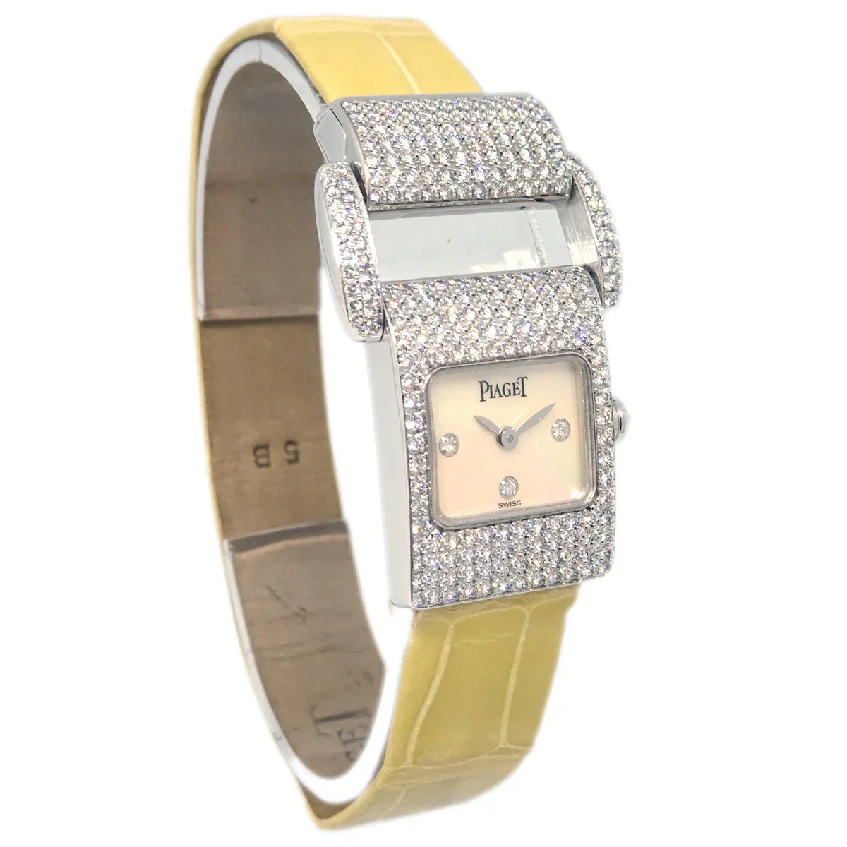 Piaget * Miss Protocole Ref.5225 Quartz Watch 18KWG Diamond Beige - Image 2