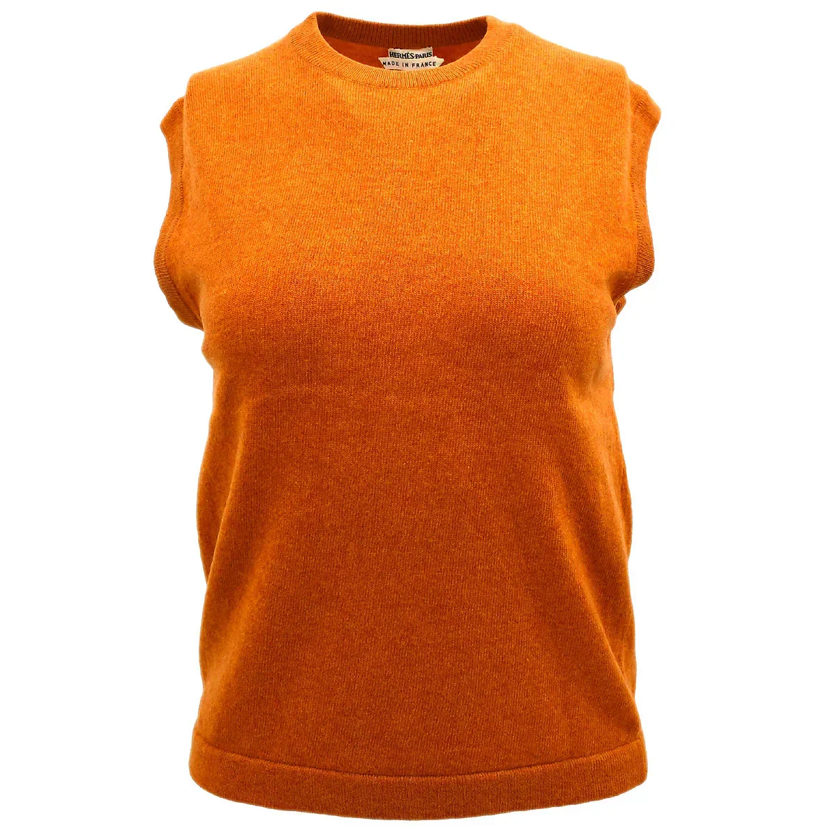 Hermes Set Cardigan Sleeveless Top Orange #Medium - Image 3