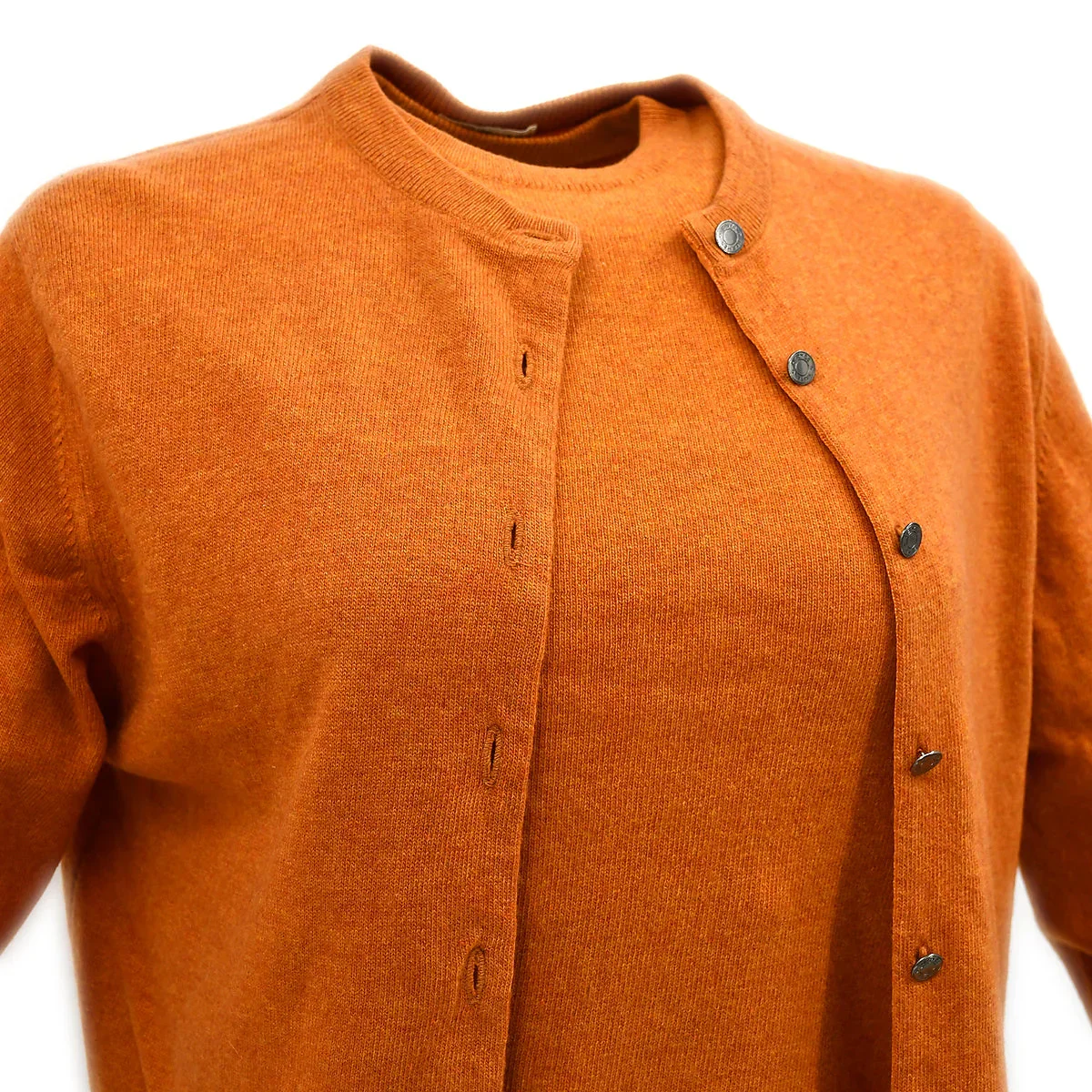 Hermes Set Cardigan Sleeveless Top Orange #Medium - Image 4