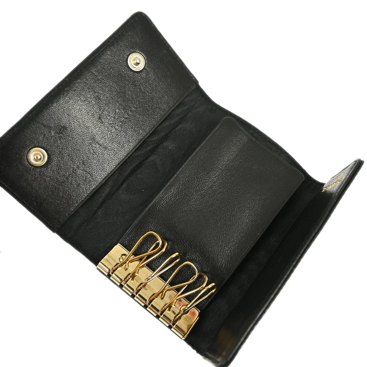 Chanel 2000-2001 Black Caviar Six Hook Key Case Small Good - Image 4