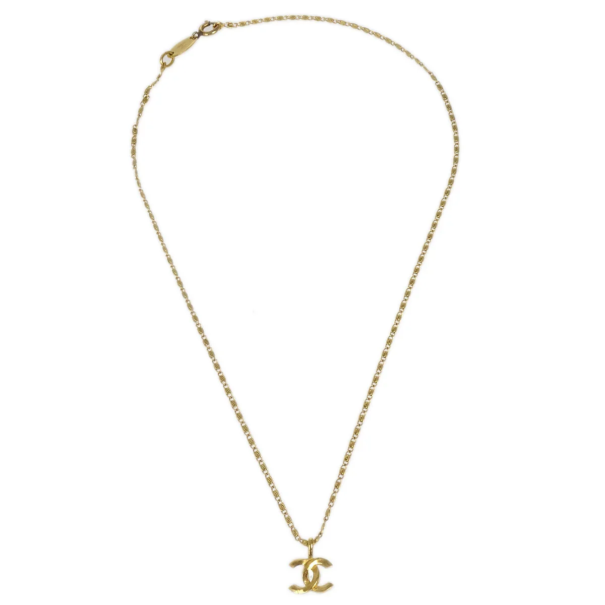 Chanel Gold CC Pendant Necklace 1982 - Image 2