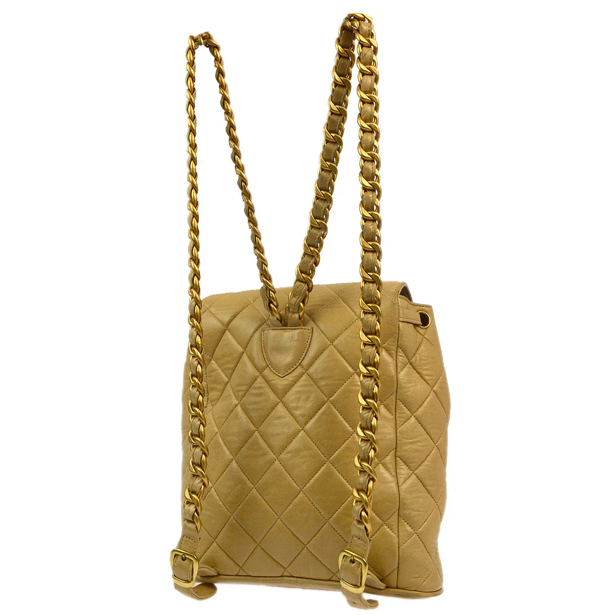 Chanel 1994-1996 Beige Lambskin Large Duma Backpack - Image 2