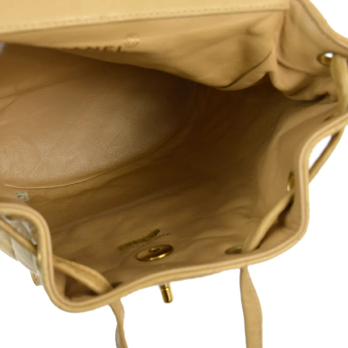 Chanel 1994-1996 Beige Lambskin Large Duma Backpack - Image 8