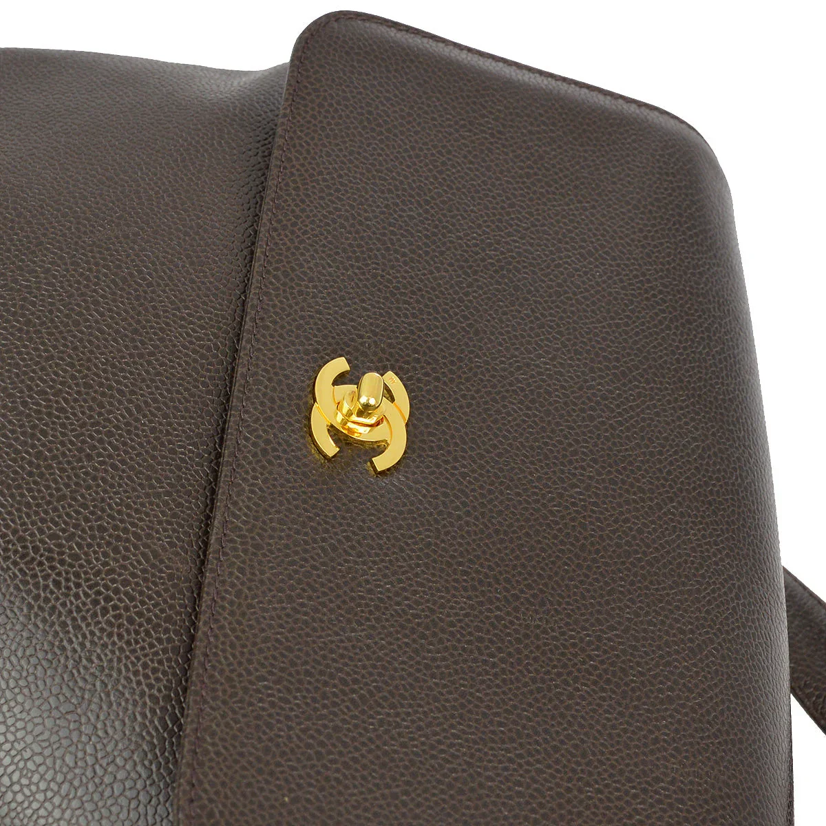 Chanel 1996-1997 Brown Caviar Triple CC Backpack - Image 6