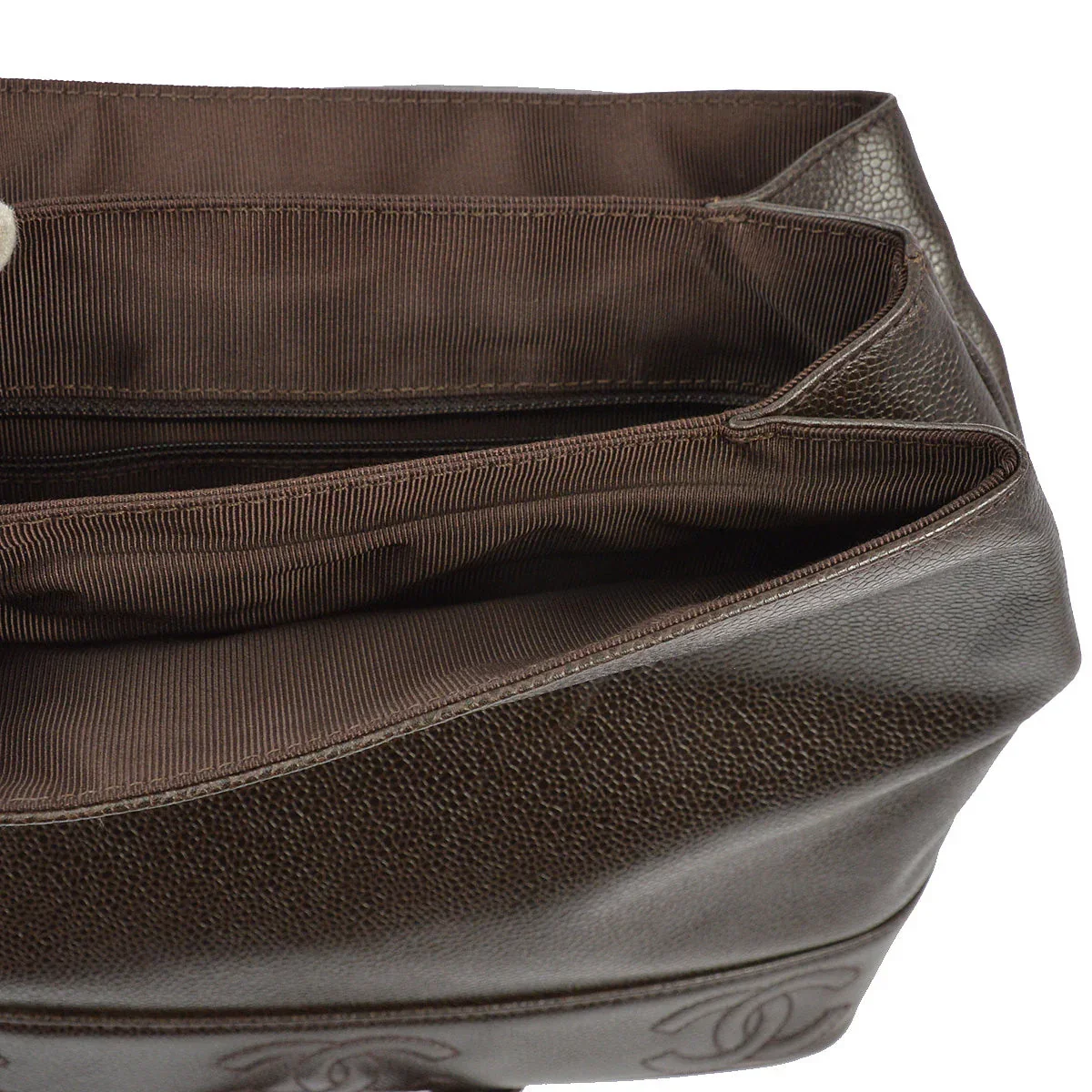 Chanel 1996-1997 Brown Caviar Triple CC Backpack - Image 7