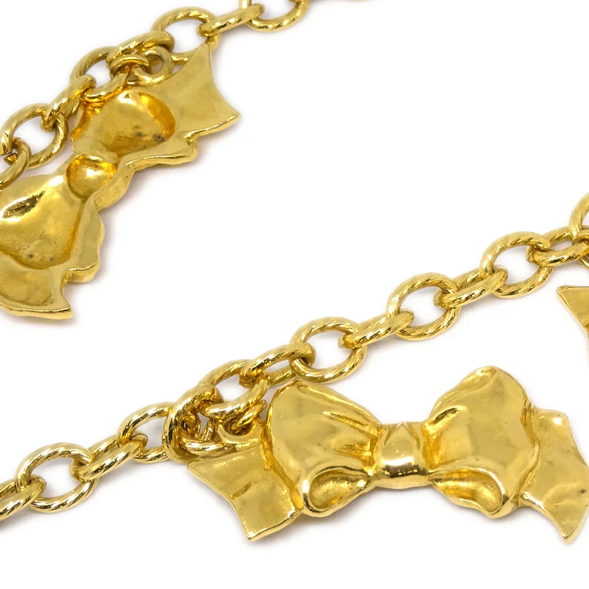 Chanel Bow Chain Necklace Gold - Image 2