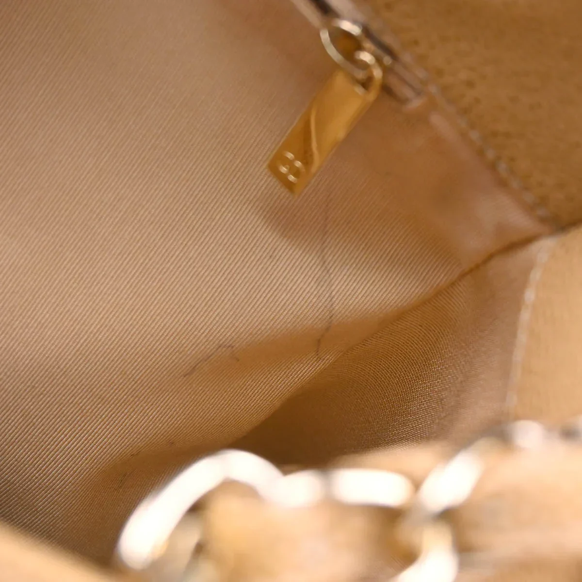 Chanel 2003-2004 Beige Caviar Petite Shopping Tote PST Chain Handbag - Image 10