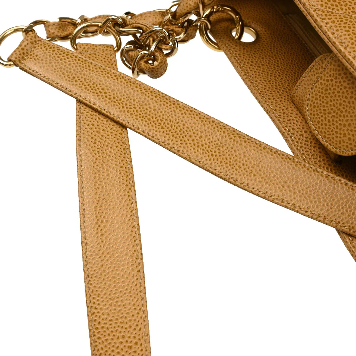 Chanel 2003-2004 Beige Caviar Petite Shopping Tote PST Chain Handbag - Image 6