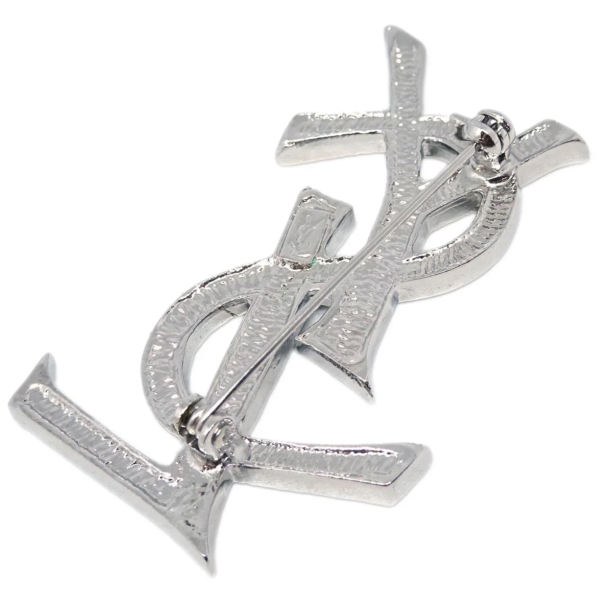 Yves Saint Laurent Brooch Pin Rhinestone Silver - Image 3