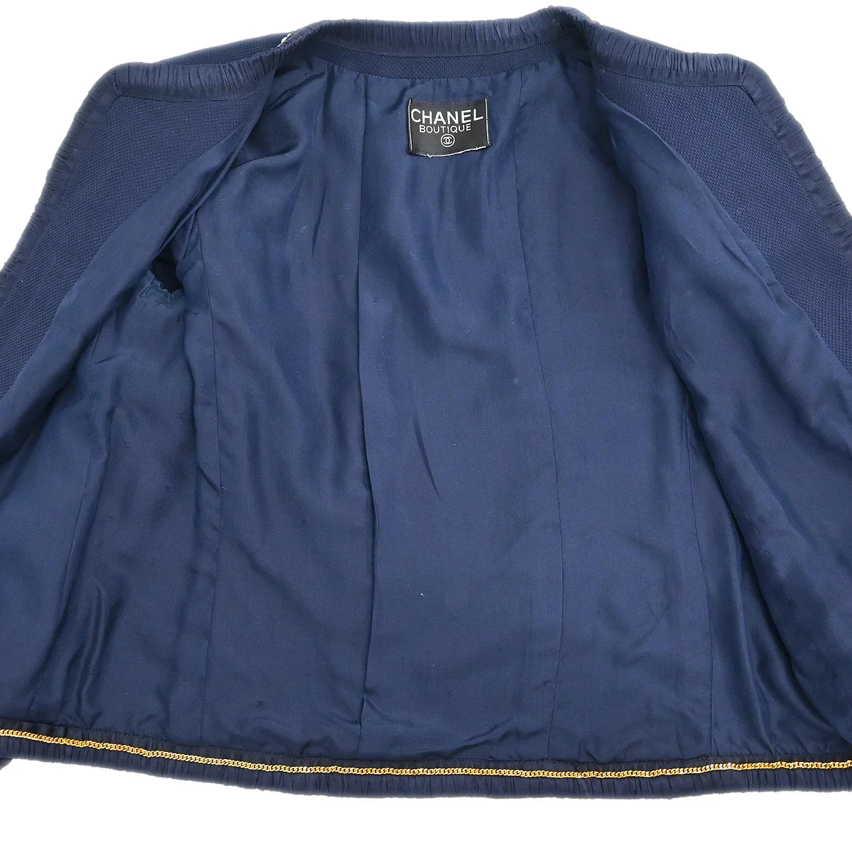 Chanel Setup Suit Jacket Skirt Navy P294 #38 - Image 5