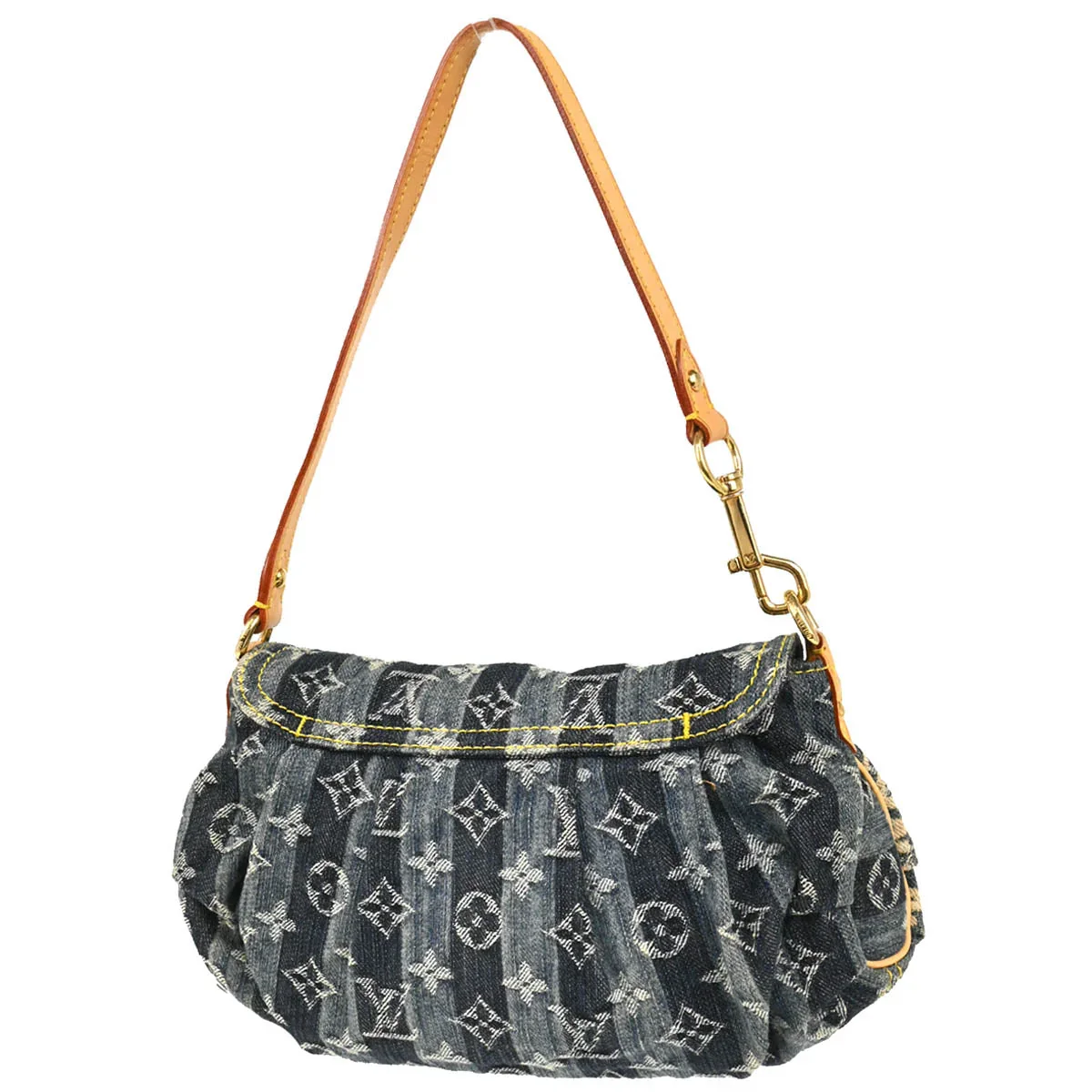 Louis Vuitton 2006 Blue Monogram Denim Mini Pleaty Raye Handbag M95333 - Image 2