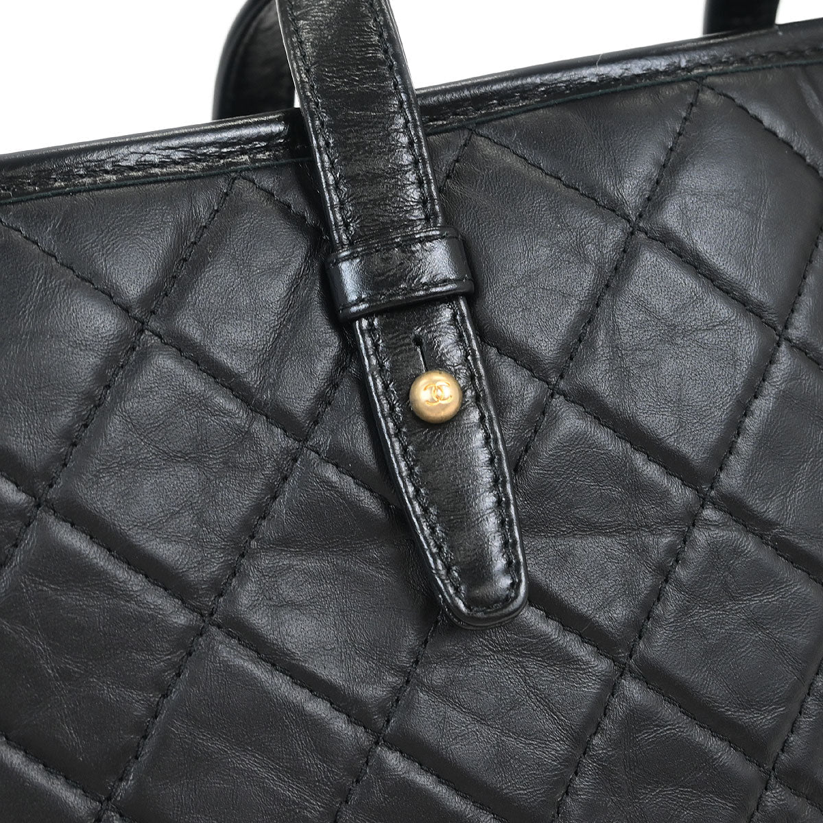 Chanel 2017-2018 Black Lambskin Calfskin Gabrielle 2way Shoulder Tote Handbag - Image 4