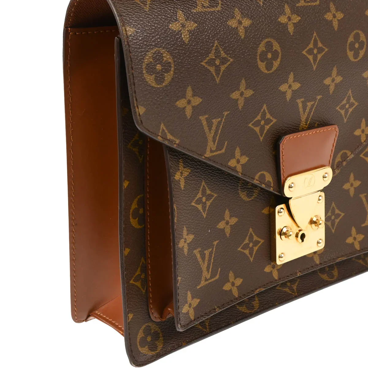 Louis Vuitton 2003 Monogram Monceau 28 2way Shoulder Business Handbag M51185 - Image 3