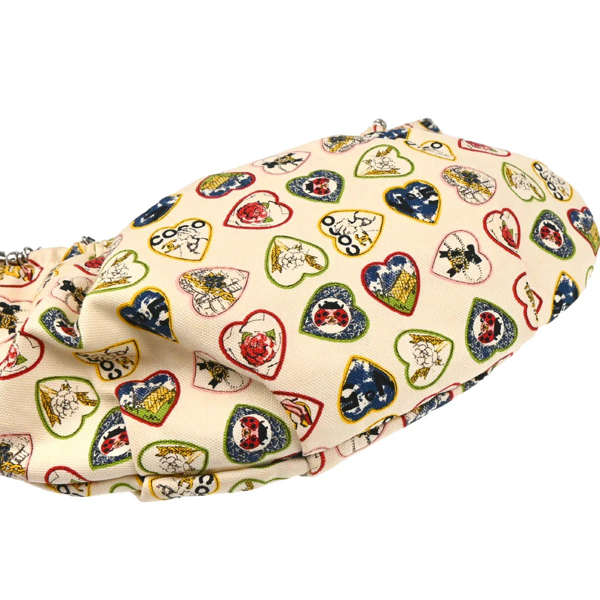 Chanel White Canvas Valentine Chain Handbag - Image 4