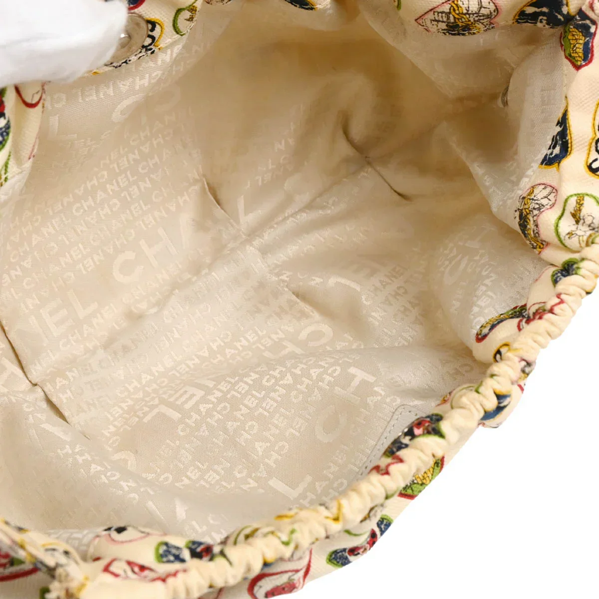 Chanel White Canvas Valentine Chain Handbag - Image 8